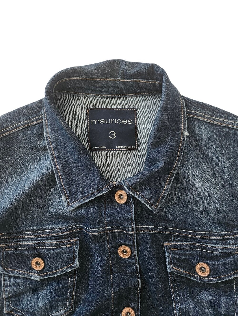 Maurice's Womens Dark Wash  DistressedDenim Vest Plus Size 3X - Picture 3 of 12